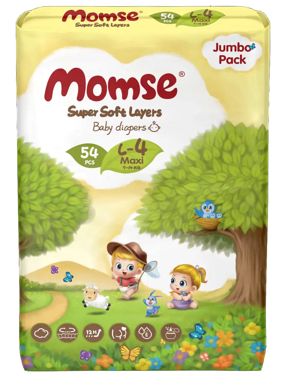 Momse Diapers Jumbo Pack Large 54 Pcs